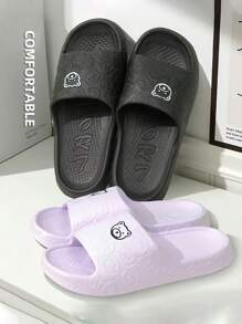 Summer Anti-Skid Indoor Shower Slippers For Couples EVA House Slippers For Women Unisex Couple Flip Flops Indoor Men Women Slip Resistant - 紫色(女款) - 查看 4