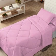 4 Piece Kit Double-Sided Single Duvet + 2 Piece Sheet Set - Pink - View 2
