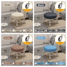 1 pieza Silla de aprendizaje para niños con polea familiar, taburete universal, taburete redondo pequeño, escalón, taburete bajo, silla de ruedas perezosa, rueda universal, pequeña silla cosida con belleza, banco famoso en internet, taburete móvil cosido con belleza - Multicolor - Ver 4