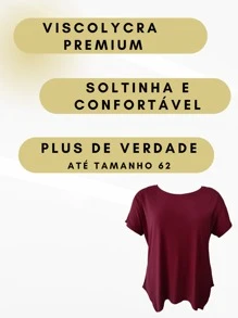 Kit com 3 Blusas Femininas Plus Size Batas Soltas Viscolycra Premium Plus Size até 62 SORTIDAS - SORTIDAS - Visão 4