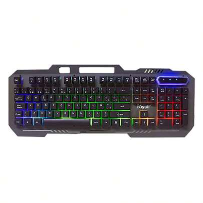 BUYTITI Teclado Alámbrico Gamer Led