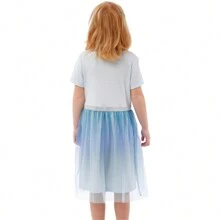 Disney Frozen Nightdress | Short Sleeve Elsa Princess Nightdress For Girls - Baby Blue - View 4