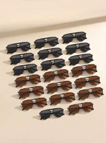 1pc/20pcs Women Plastic Pilot Frame Advanced Sense Unique Double Beam Design Tortoiseshell Frame Vintage Classic Elegant Shades Basics Fall Winter Shades Basics Fashion Eyeglasses Combination For Western Party Driving Travel Beach Shopping Suitable For All Face Shapes Accessories