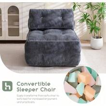 Sofá cama plegable con almohada, colchón plegable con soporte trasero, sillón plegable portátil, sofá cómodo para sala de estar, recámara - Gris - Ver 6