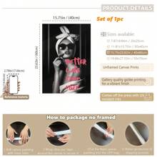 1pc Framed Canvas Wall Art, Gallery Quality, Vintage Style "Better Late Than Never" Fashionable Female Canvas Art Print - Ideal For Living Room, Bedroom, Office Decor, Modern Wall Poster Gift, Birthday, Graduation - Multicolor - View 11