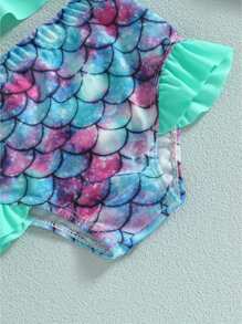 Toddler Baby Girl Swimsuit Two-Piece Bathing Suit Baby Girl Swimsuit Toddler Girls Bathing Suit Bikini Bottoms Two Piece Swimwear Suit With Hat - 綠色 - 查看 6