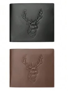 1 szt. Stylowy i praktyczny portfel męski z wieloma funkcjami i przegródkami na karty, wyposażony w osłonięty uchwyt na karty płatnicze, odpowiedni dla chłopaków i mężów polujących na jelenie. Prezenty świąteczne dla mojego chłopaka i męża polujących na jelenie, na Dzień Ojca, prezenty na Walentynki