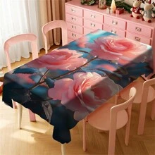 1 Pc Polyester Printed Rectangle Tablecloth, Waterproof, Washable And Reusable Tablecloth Suitable For Outdoor Tables, Picnics, Camping, Dining Tables, Coffee Tables, Desks And Vanities - Ideal Choice For Parties And Holidays - Multicolor - View 39