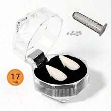 Halloween Vampire Teeth Set - Zombie And Tiger Teeth, Suitable For Cosplay, Makeup And Costume Accessories, Sizes Available: 13mm / 15mm / 17mm / 19mm, All Sizes Come With 1 Piece Of Solid Dental Glue