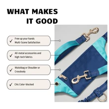 WOONONO Hands Free Dog Leashes With Zipper Pouch, Nylon Sport Waist Belt Leash,Retractable Bungee Waist Belt Leash With Soft Padded Dual Handles For Jogging Walking Training