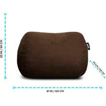 Sillón Puff 2 en 1 con Cama Queen Size. Relleno de Hule Espuma. Puff: 120x100x50 cm, Cama: 180x180 cm. Diseño en Tela Color Rojo. - Chocolate - Ver 3