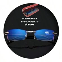 000 Óculos De Leitura Blue Light Blocking Reading Glasses Men TR90 Square Frame Sports Presbiopia Antifadiga Para Computador - blue blocker - Visão 2