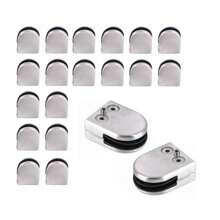 kangten 20 Pcs Glass Clamps 8-10mm Stainless Steel Bracket Clip Holder For Railing Stair - Silver - View 5