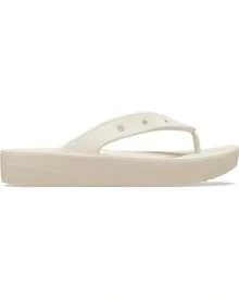 Crocs Classic Platform - Women's Casual Comfortable Versatile Flip Flops - Beige - View 1