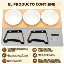 Cat/Dog Lover Gift And Dog/Cat Mom Love Pet Feeders - 3 Piezas + Alfombrilla - View 7