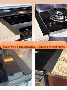 2 miếng đệm khe hở bằng silicon - Dải bịt kín bếp chịu nhiệt linh hoạt, dùng để che bếp, mặt bàn, lò nướng, nắp, bàn và khe hở (21 inch, 4 màu) - Ngăn ngừa vụn thức ăn và chất lỏng đổ ra, miếng đệm mặt bàn bếp dễ vệ sinh - Nhiều màu - Xem 4