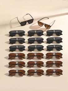 1pc/20pcs Women Plastic Pilot Frame Advanced Sense Unique Double Beam Design Tortoiseshell Frame Vintage Classic Elegant Shades Basics Fall Winter Shades Basics Fashion Eyeglasses Combination For Western Party Driving Travel Beach Shopping Suitable For All Face Shapes Accessories
