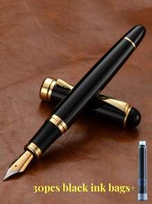 [Customized] Laser Engraved Pen Holder, 1pc Elegant Customized Fountain Pen With 0.5mm Fine Nib, High-Quality Electroplated Craftsmanship, Smooth Writing Experience, Refillable Ink Cartridge, Includes 30pcs 2.6mm Ink Cartridges, Great Daily Writing/Calligraphy Gift For Coworkers, Family, Back To School, Valentine's Day, Christmas, Father's Day, Teacher's Day, Thanksgiving, Christmas, Mother's Day, Birthday, Personalized Gifts - Multicolor - View 17