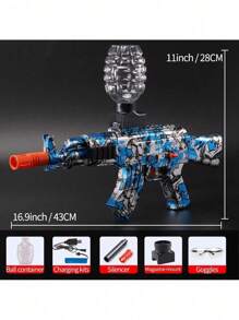 DECORAÇAO CARNAVAL AK47 M416 Blaster de Gel Elétrico - Superfície Metálica, Blaster de Disparo Automático de Munição, Adequado para Atividades ao Ar Livre e Jogos de Time de Tiro, Longo Alcance de Tiro, Brinquedo de Jogo ao Ar Livre, Acompanha Óculos de Proteção (Não Inclui Bolinhas de Gel)