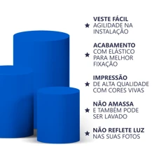 CM Costura Magica Kit 3 Capas de Cilindro P M G Para Festa Sublimado Azul Royal - Azul Royal - Visão 3