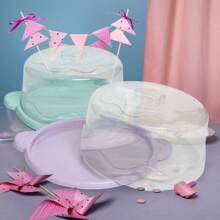 CASAMAX WL Charola con tapa de plástico. Contenedor redondo de alimentos. Mini Panera. 21cm X 9.5cm / MULTICOLOR /EL COLOR SE ENVIA AL AZAR - Multicolor - Ver 1