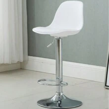 GLOBAL Z-A Silla giratoria de Bar alta ajustable, asiento nórdico moderno, elevador de escritorio frontal con taburete alto, respaldo de moda, silla de Bar con patas de Metal de estilo nordic,sillas de comedor ema - blanco - Ver 1