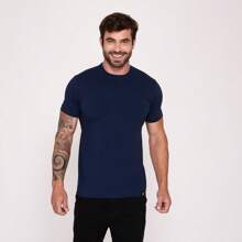 Peruvian Cotton And Elastane T-Shirt - 藏蓝色 - 查看 1