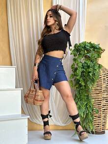 Short/falda - Azul - Ver 1