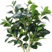 1/2/3/4片装，27.6英寸人造桉树叶，仿真桉树枝，适用于DIY墙面装饰、场景布置、客厅卧室花瓶插花、婚礼、派对装饰、桌面摆设。适合秋冬季装饰、家居、厨房、婚礼、餐桌、中心摆件、办公室、花园、户外装饰。 - 綠色 - 查看 7