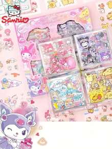 Sanrio 100 pièces Autocollants Sanrio Hello chat Kuromi Melody Guiguan Dog New PET pour enfants - Design de bandes dessinées et d'animaux imperméables, scrapbooking, projets DIY et décoration de bouteilles d'eau. Convient pour les autocollants de réfrigérateur, les accessoires de chambre, les vêtements, les sacs, les accessoires de robe, la papeterie créative DIY et la mise en scène. (100 autocollants sans double) , Cadeaux de rentrée scolaire