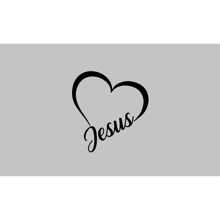 Heart Sticker + Jesus Writing - Zwart - Bekijken 2
