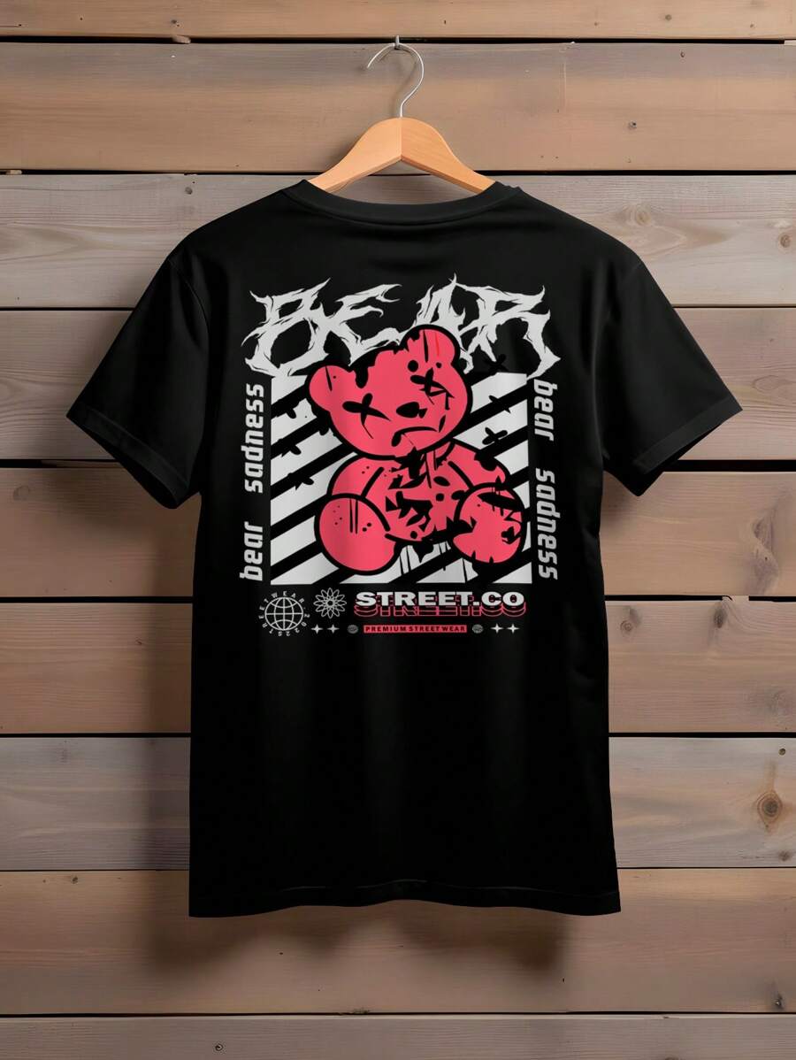 Men T-Shirts - 黑色 - 查看 1