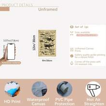 Shark Species Wall Art Poster 1PC - Vintage Ocean Canvas Posters For Home & Office Decor, Optional Frame Educational Marine Life Illustration, Ideal For Bedroom Decor, Living Room Decor, Classroom Decor- Perfect Gift For Sea Life Enthusiasts , Wall Art With Frame