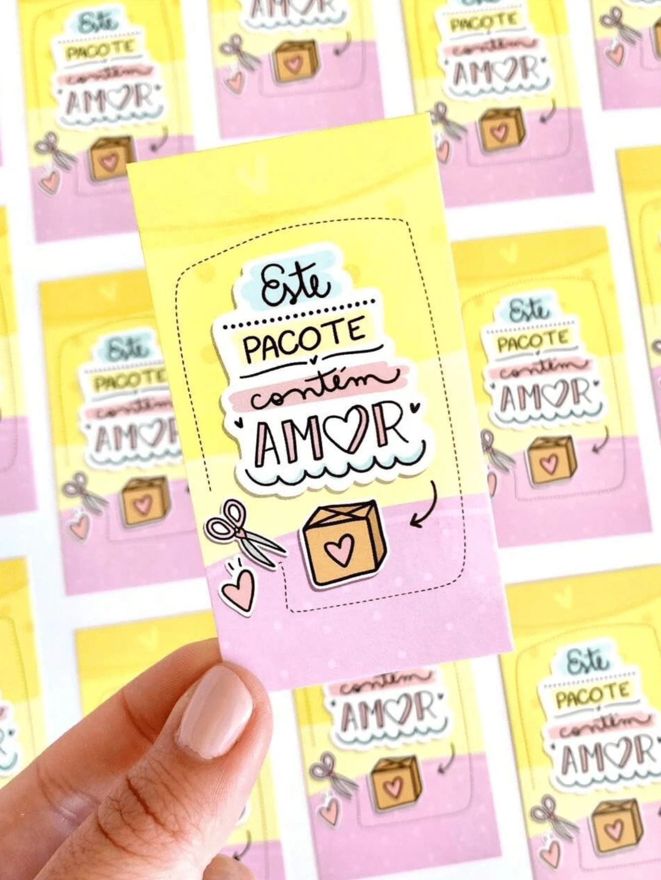 Kit 50 Units Colorful Thank You Card This Package Contains Love 5x9 Cm - Nhiều màu - Xem 1