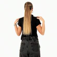 Blusa cuello alto manga corta