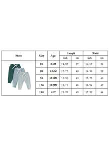 Toddler 3 Piece Long Pants Winter Baby Solid Color Slim Fit Ribbed Bottom Infant Knitted Pull-Up Pants