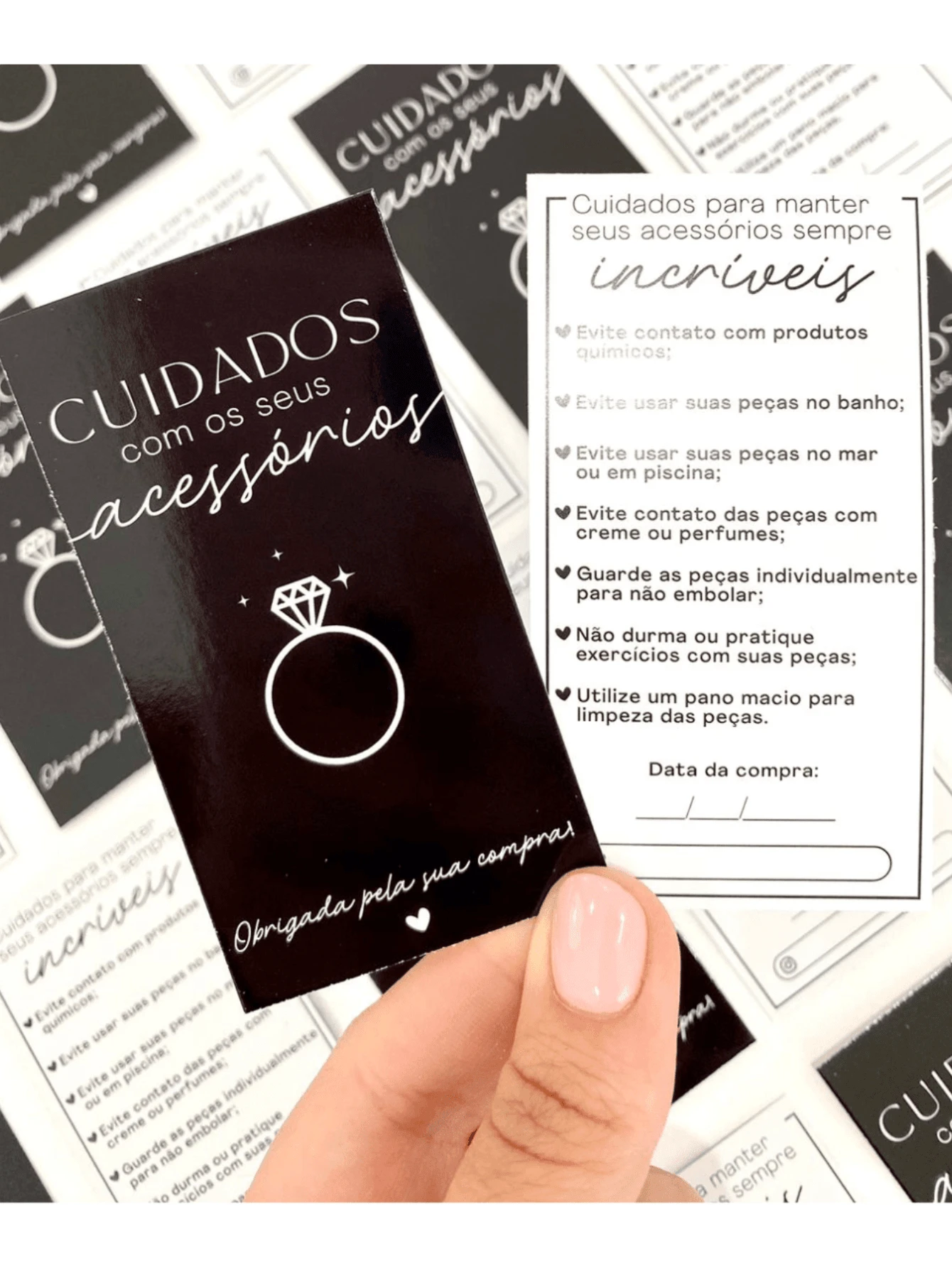 Bộ 50 Thẻ Đen Chăm Sóc Phụ Kiện Trang Sức Trang Sức Vv. 5x9 Cm, Vui Nhộn, Thẻ Quà Tặng - Nhiều màu - Xem 1