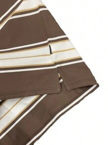 Mens West Coast Classic Striped Polo Shirt - 棕色 - 查看 5