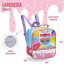 BAG NA WEB Cute Kitty Backpack Kit For Kids - Spacious Backpack, Lunch Box And Double Pencil Case - Girls