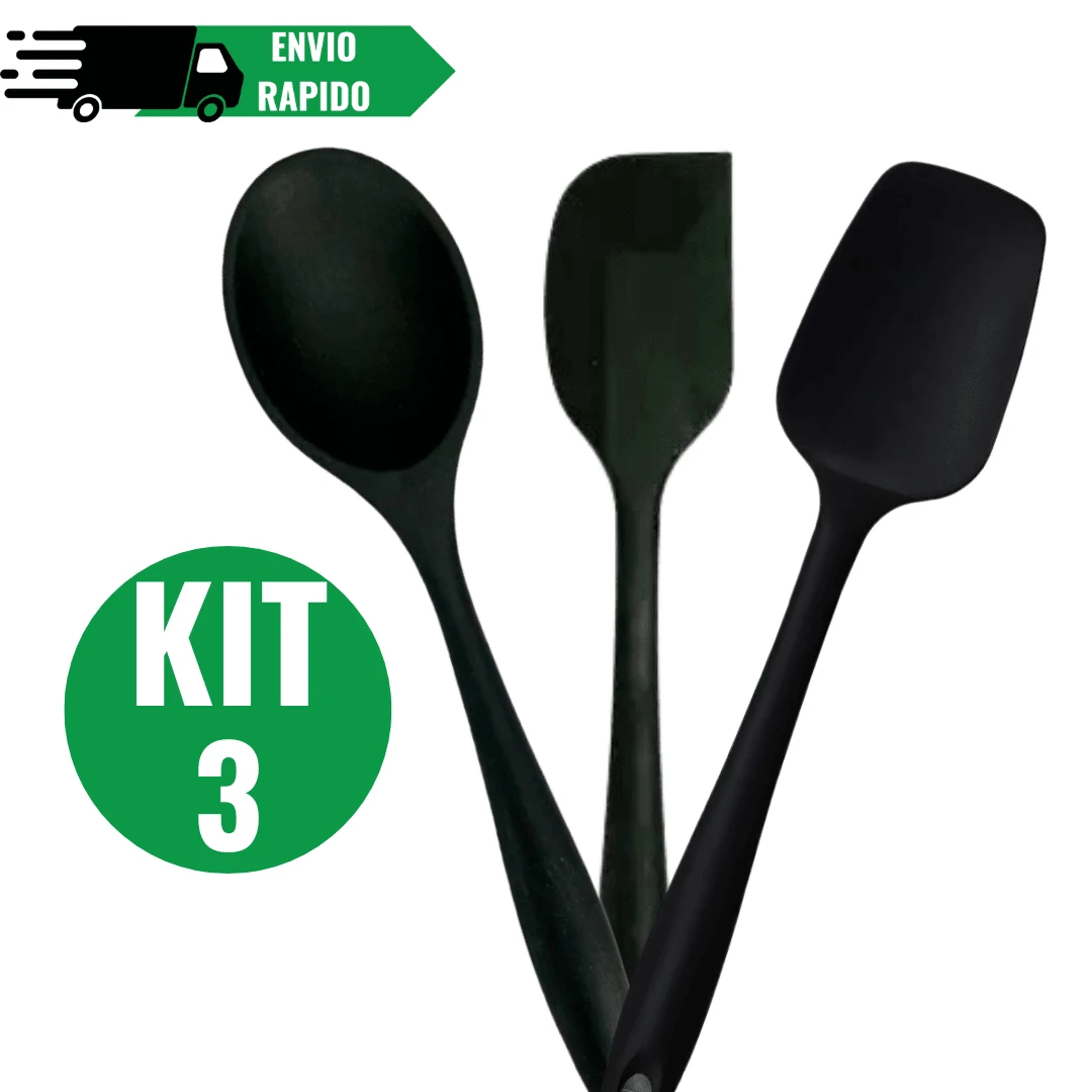 Non-Stick Silicone Spatula And Spoon Kit For Household Use - màu đen - Xem 1