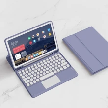 Protective Case For IPAD 7 8 9 10 Generation Air 3 4 5 Pro 11 With Wireless Bluetooth Keyboard And Pen Tray - 淡紫色 - 查看 1
