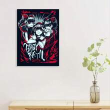 Póster enmarcado de la banda Babymetal Death, arte impreso para fans del manga, decoración del hogar y dormitorio, regalo, arte de pared de lienzo de buena calidad
