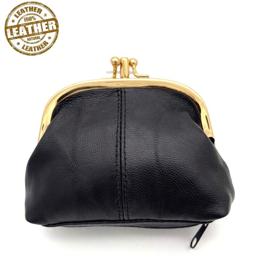 New Genuine Leather Wallet With Zipper Card Slots And Compartment For Women Wallet Mini Wallet Purse Wallet Coin Wallet - Black - View 1