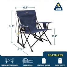 Outdoor Kickback Rocker Camping Chair - Red - View 3