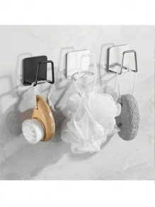 1/2/4pcs Stainless Steel Sponge Holder For Kitchen Sink,Scrub Holder For Kitchen Sink Sponge Holder Dish Scrubber Holder Kitchen Sponge Holder For Sink,Adhesive Sponge Hooks For Bedroom Bathroom Restroom