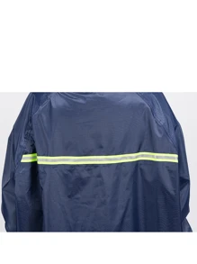 1 件防水全身雨披，连帽，牛津布，户外，建筑工地，成人，雨衣，送货骑手，长款，厚，可拆卸袖子，雨衣，男女通用，可折叠便携 - 牛津長風衣 - 查看 3
