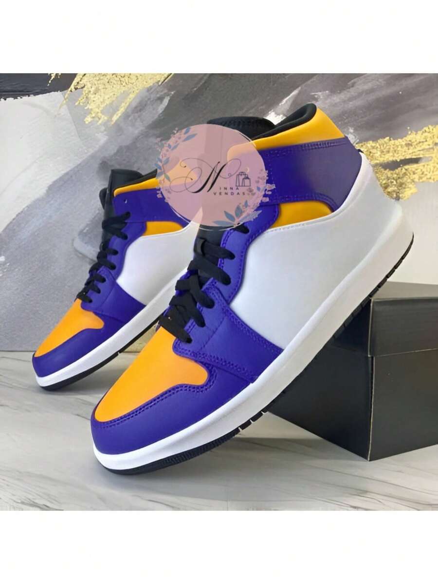 Jump1 Basketball Sports Shoes Beautiful Colors Exclusive 2024 Back To School Men's Women's Stock ! - Đội Lakers - Xem 1