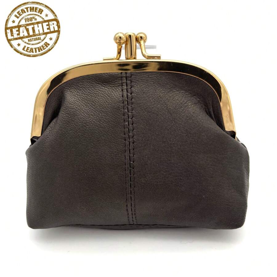 New Genuine Leather Wallet With Zipper Card Slots And Compartment For Women Money Wallet Mini Wallet Purse Wallet Coin Wallet - Brown - View 1