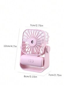 1 Piece Solid Color Electric Fan Mini Sprayer USB Charging Water Filled Silent Fan - Pink - View 10