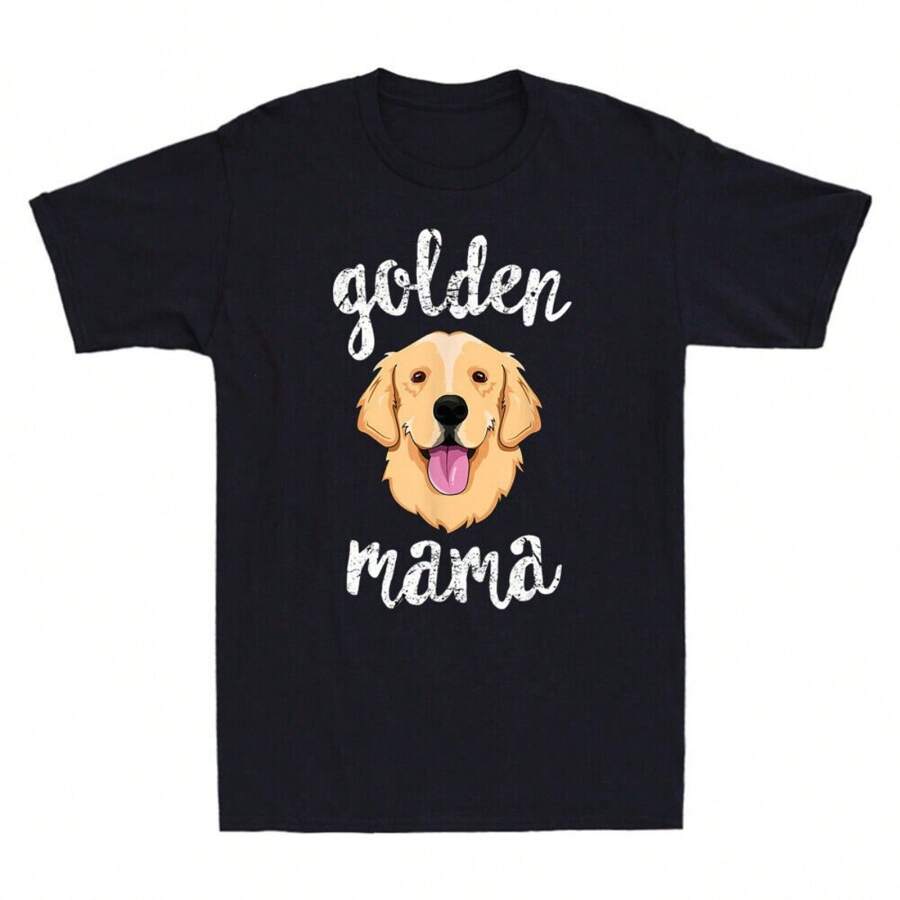 Golden Retriever Mama Golden Dog Pet Animal Lover Vintage 's T Shirt Tee Gift - Black - View 1